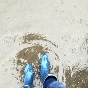 rainboots in a puddle